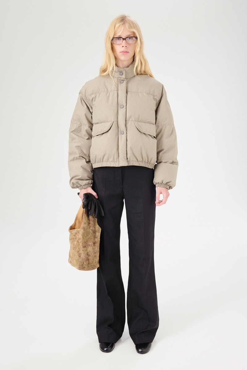 Our Legacy Cropped Inhale Puffa Doubleganger Beige Mel Nylon outlook