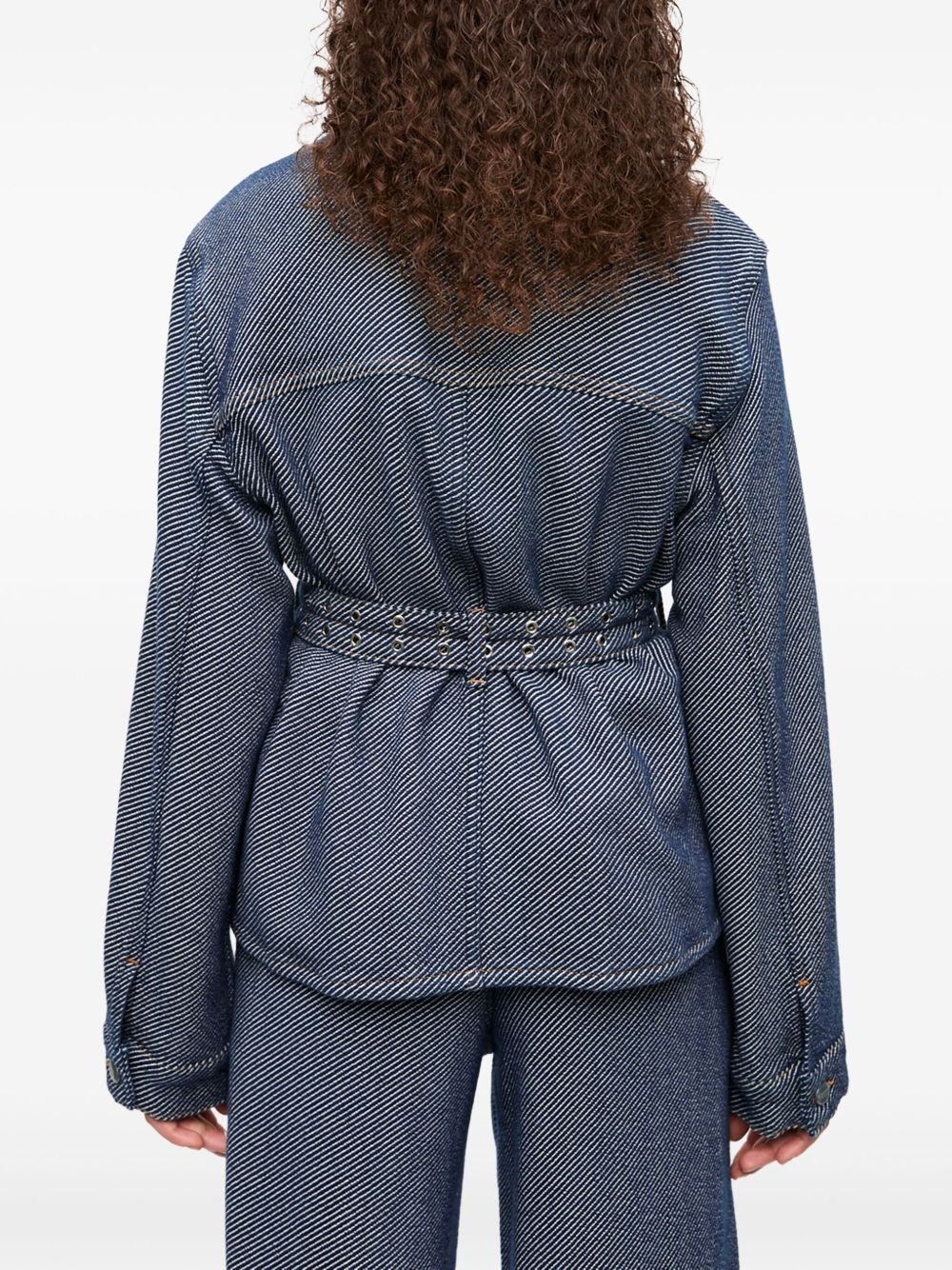belted denim jacket - 4