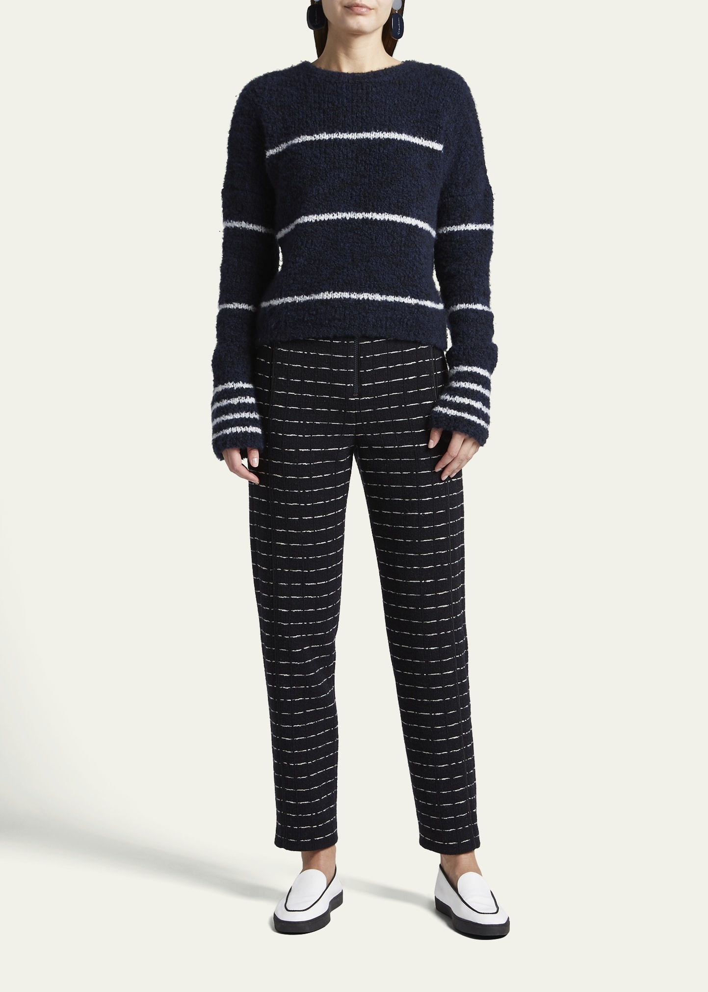 Straight-Leg Ankle Jersey Jacquard Pants - 2