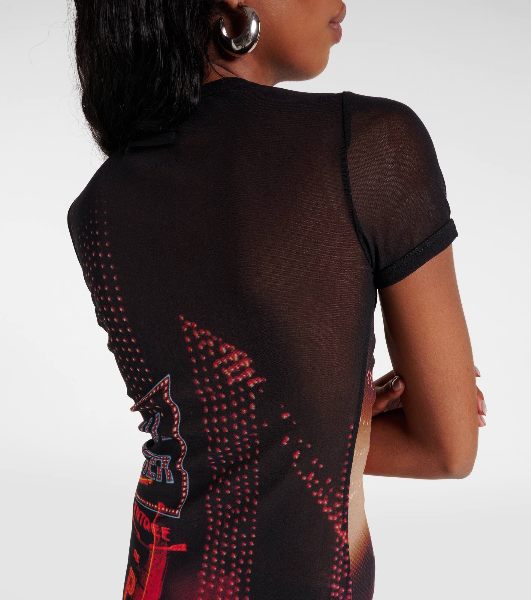Pigalle printed mesh minidress - 5