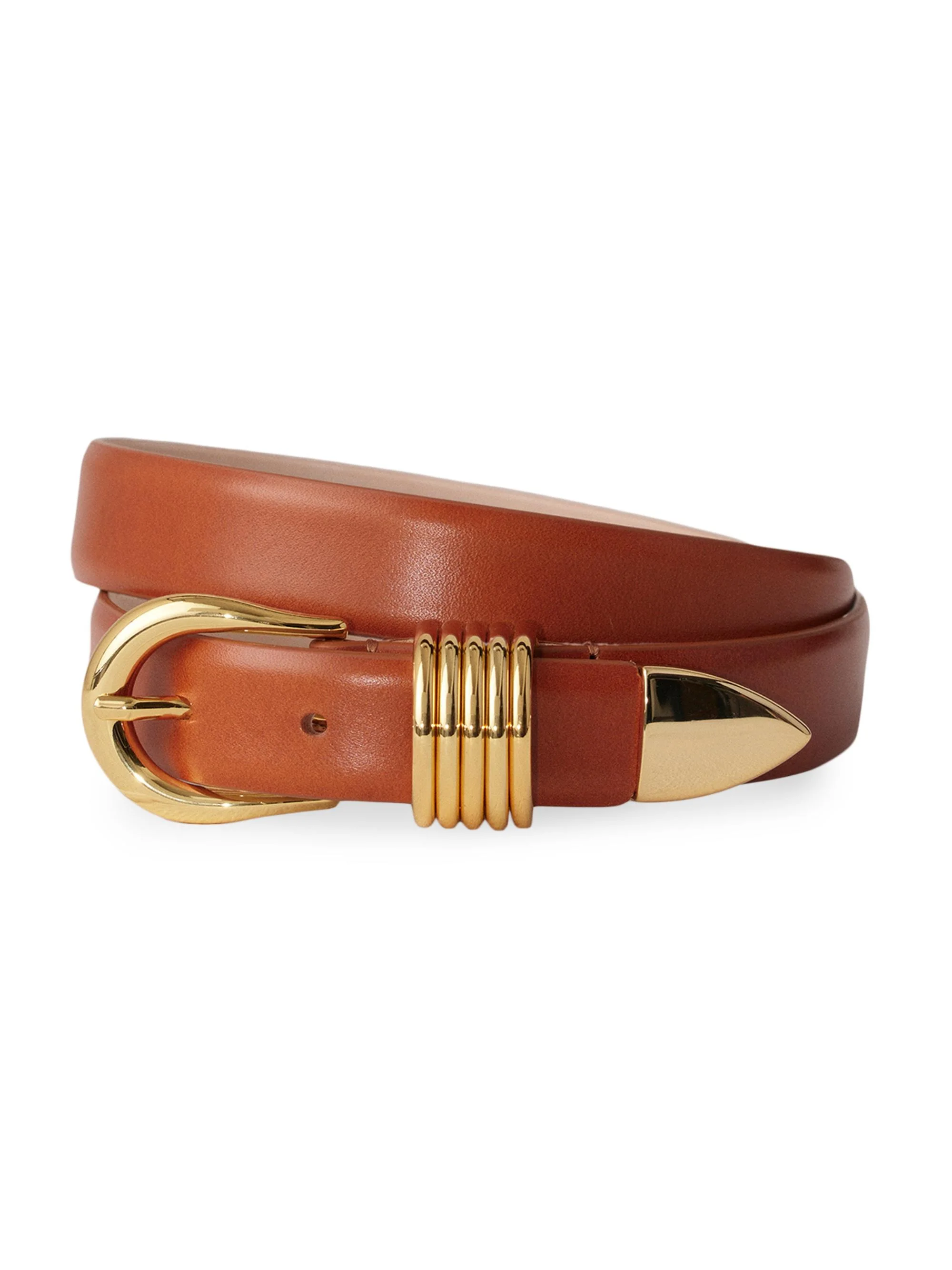 Women's Hollyhock Leather D-Ring Belt - Terre Gold - 1