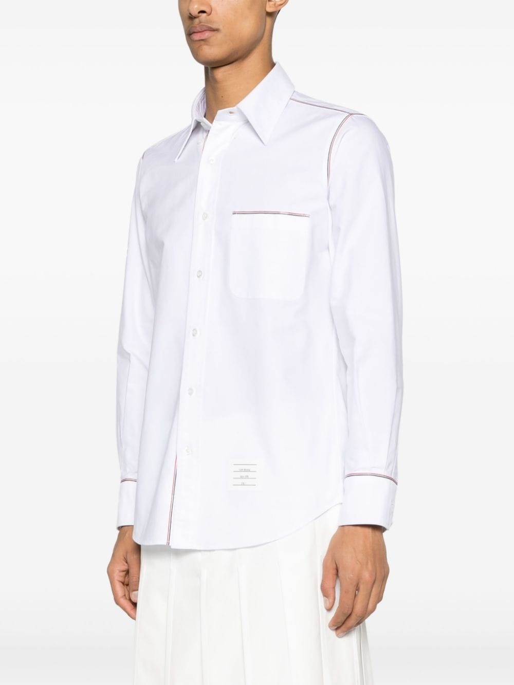 RWB-trim cotton shirt - 3