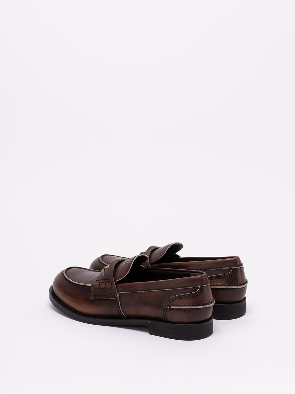 Leather `Penny` Loafers - 3