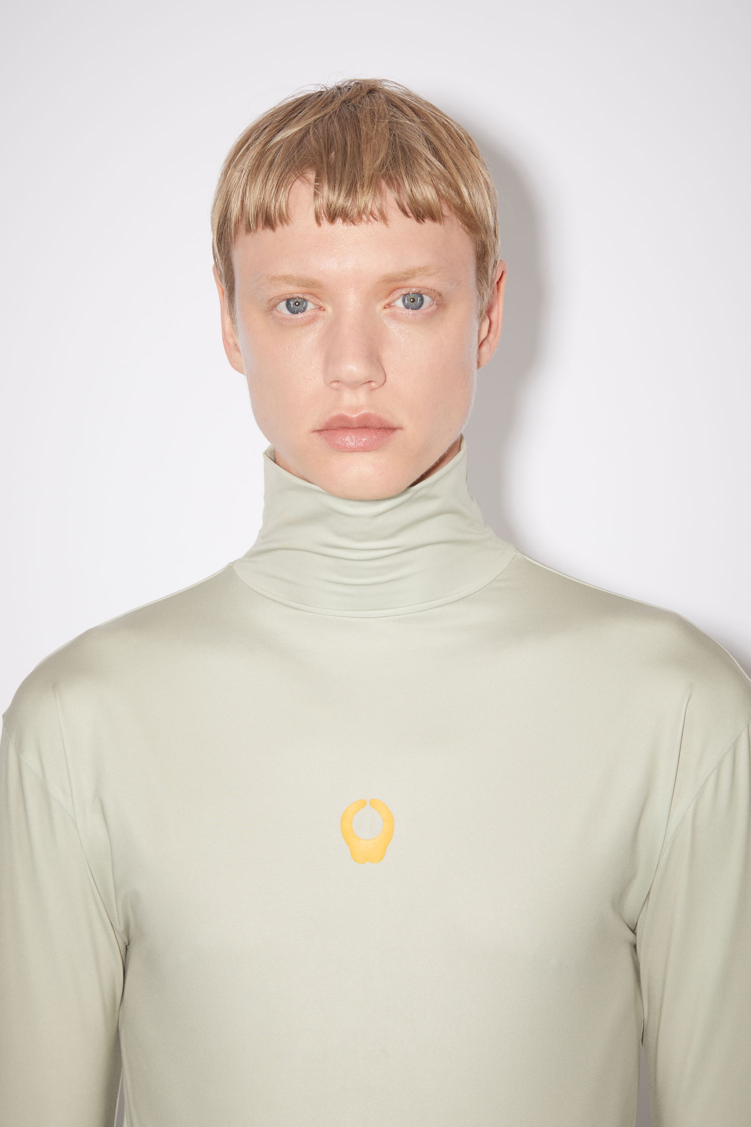 Funnel neck t-shirt - Dusty green - 5