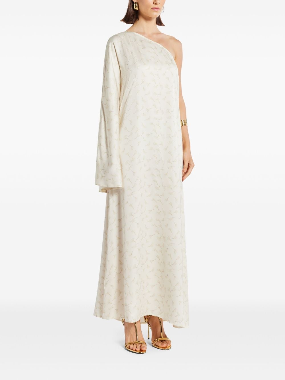printed one-shoulder maxi dress - 3
