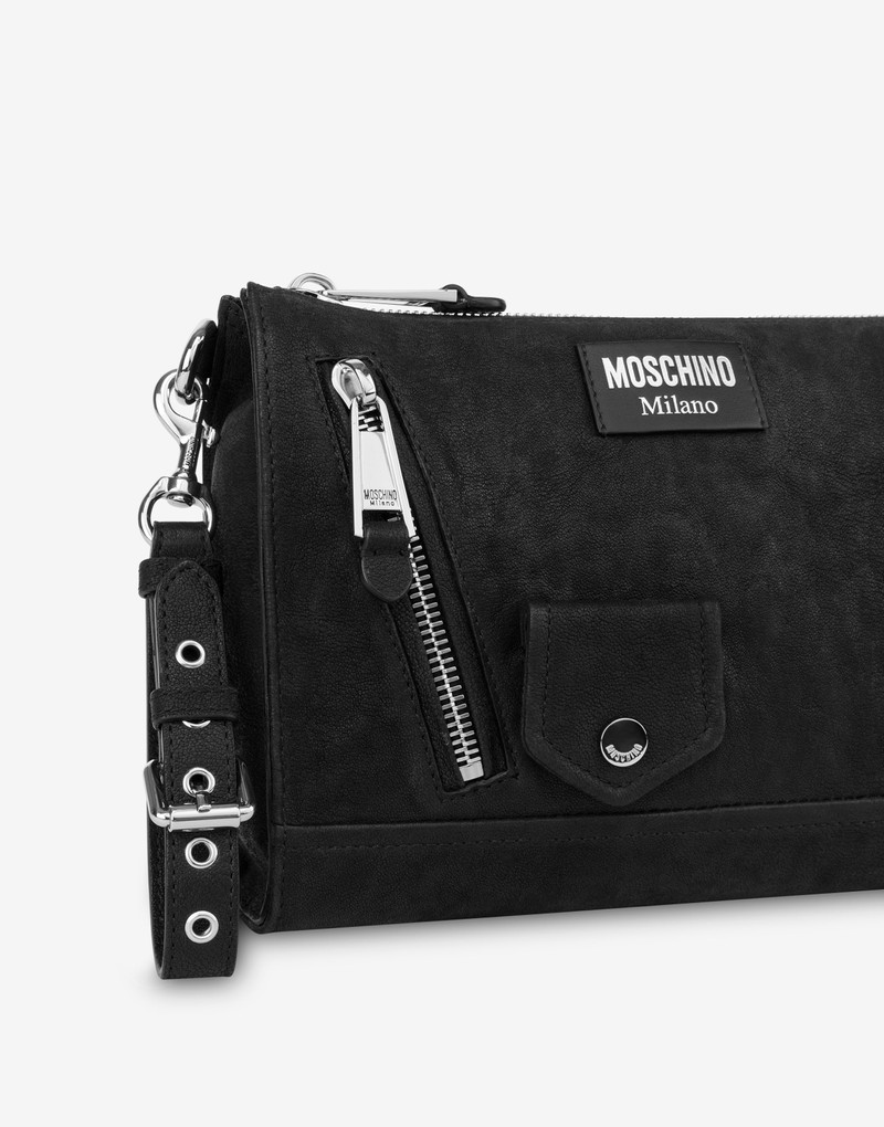 WASHED NAPPA LEATHER BIKER CLUTCH 4