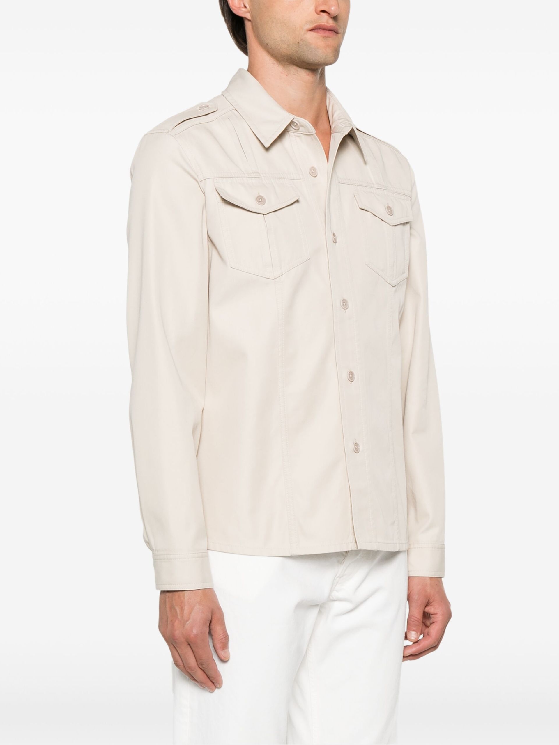 Epaulette Button-Down Shirt - 3