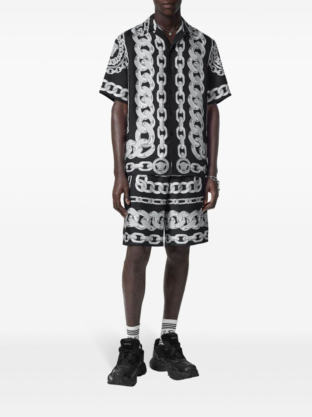 Medusa Chain Silk Shorts - 3