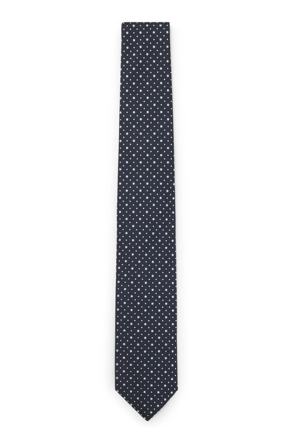 SILK-BLEND TIE WITH DOT MOTIF - 1