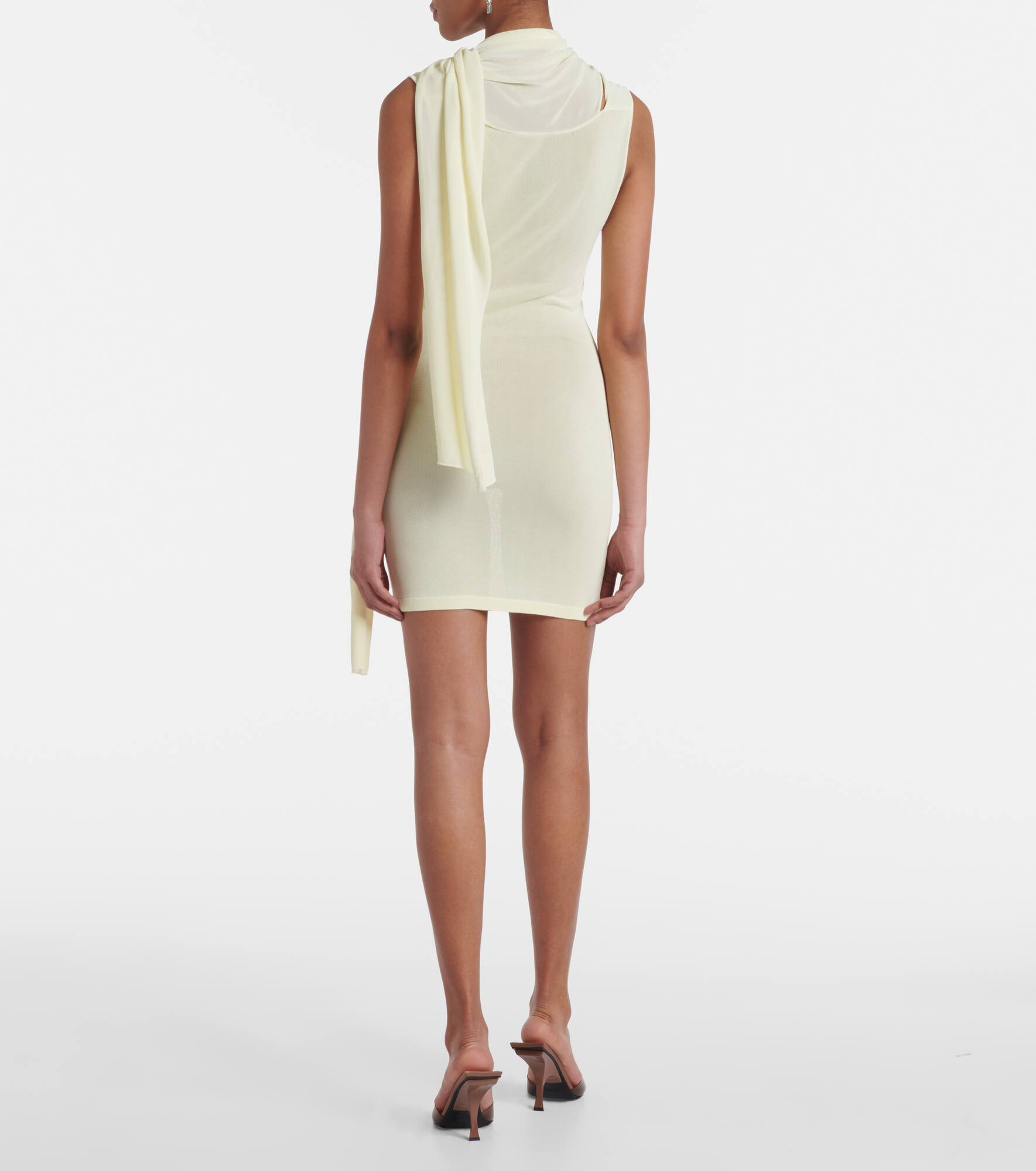 Draped scarf-detail minidress - 3