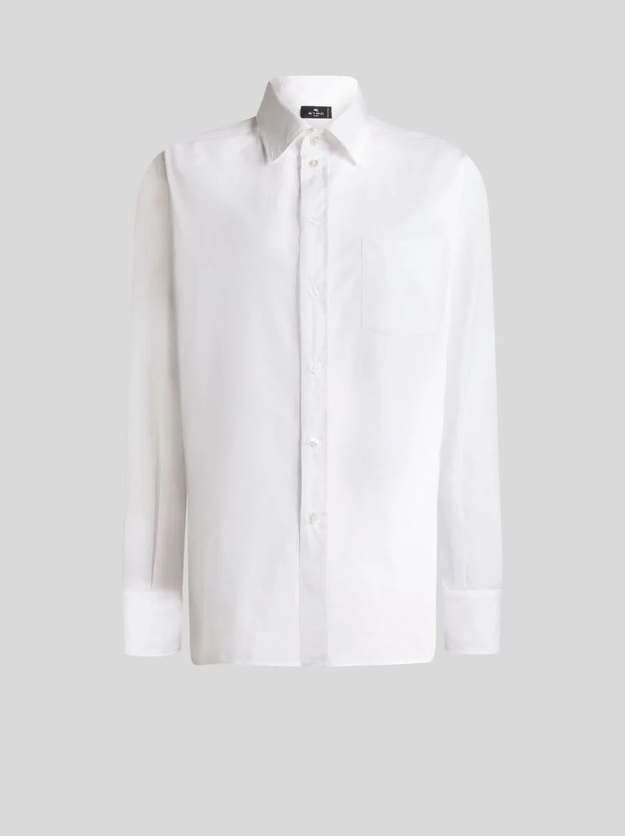 COTTON SHIRT WITH SILK INSERT ON THE BACK - 1
