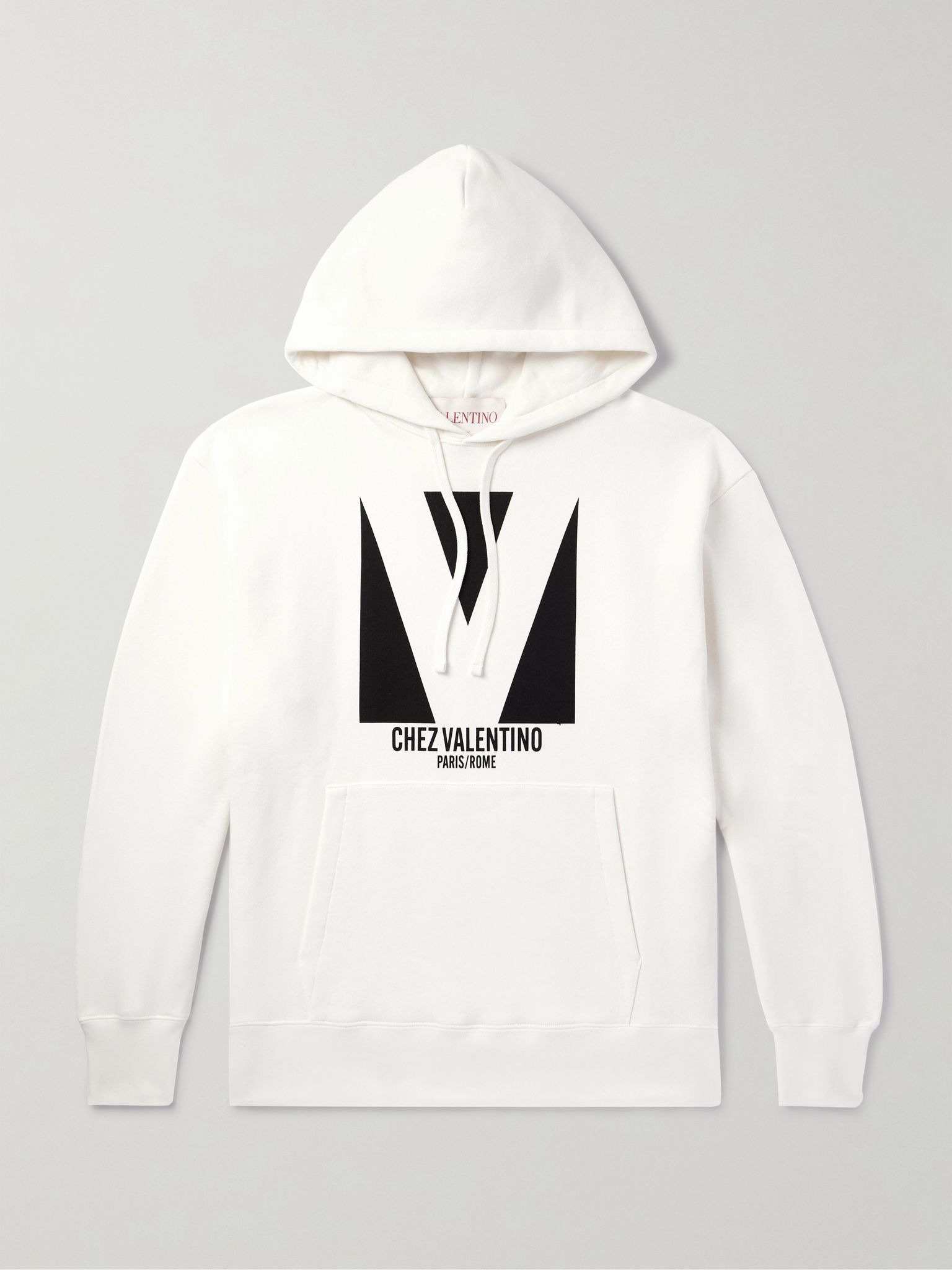 Logo-Print Cotton-Jersey Hoodie Ivory - 1