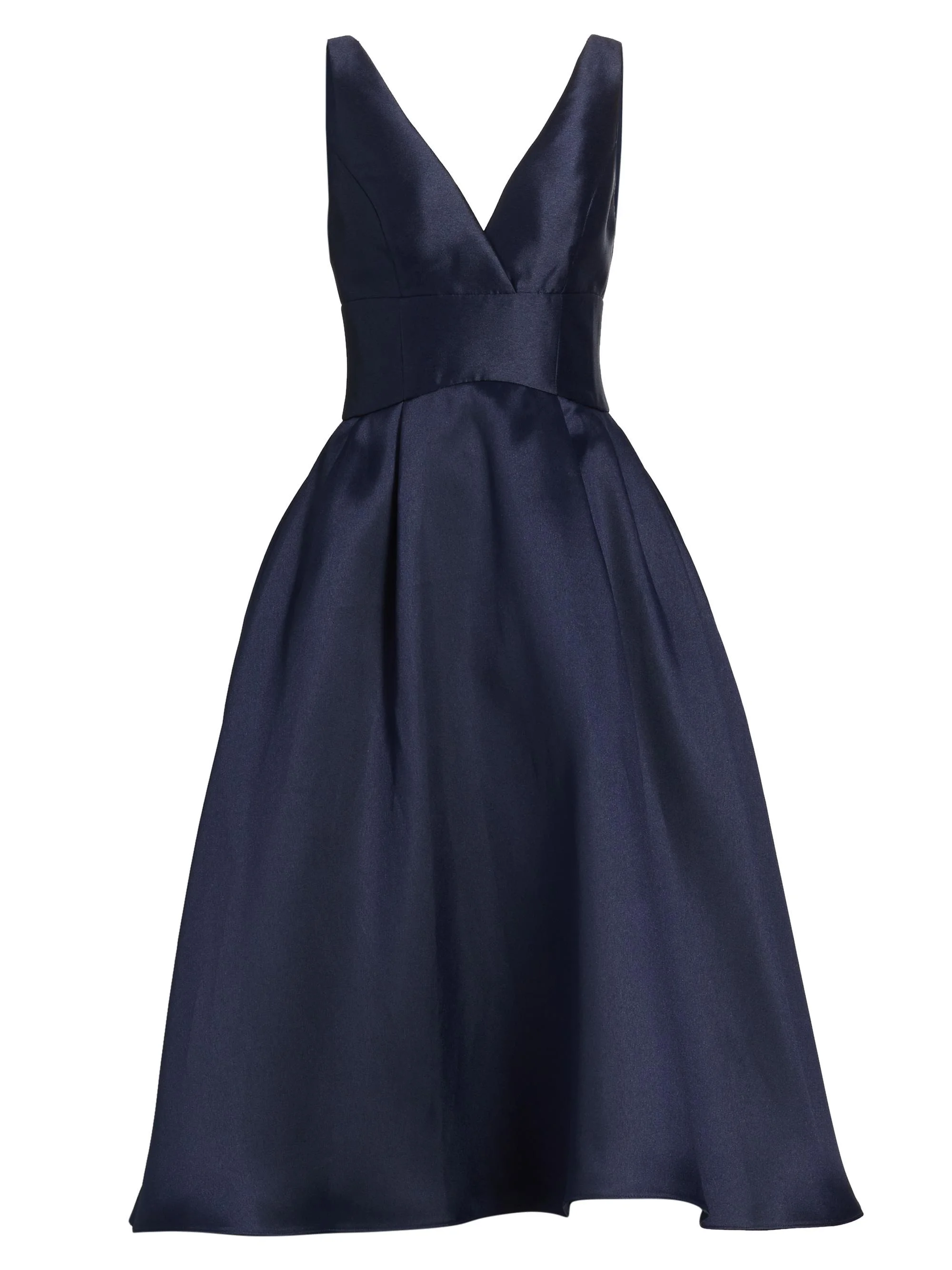 Women's Flared Mikado Midi-Dress - Navy - 1