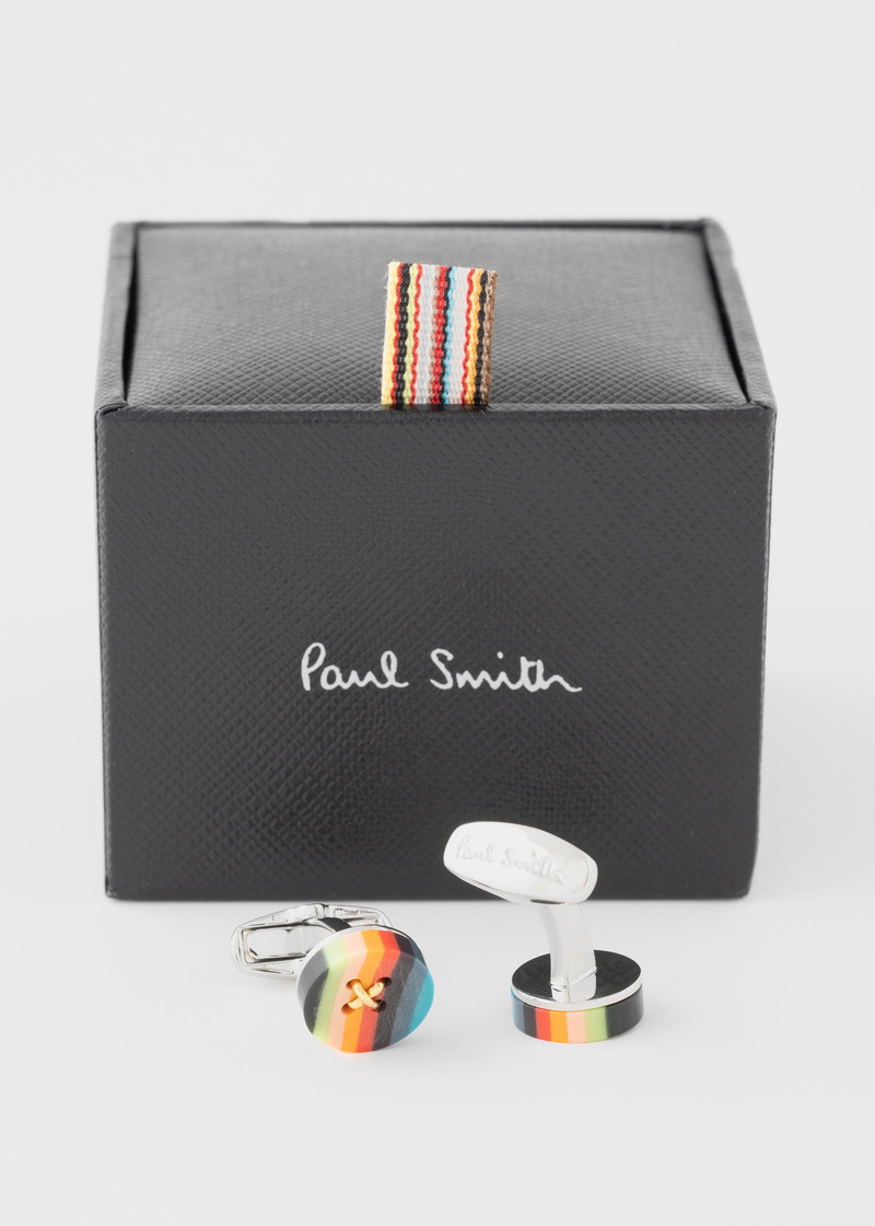 Paul Smith 'Artist Stripe' Button Cufflinks outlook