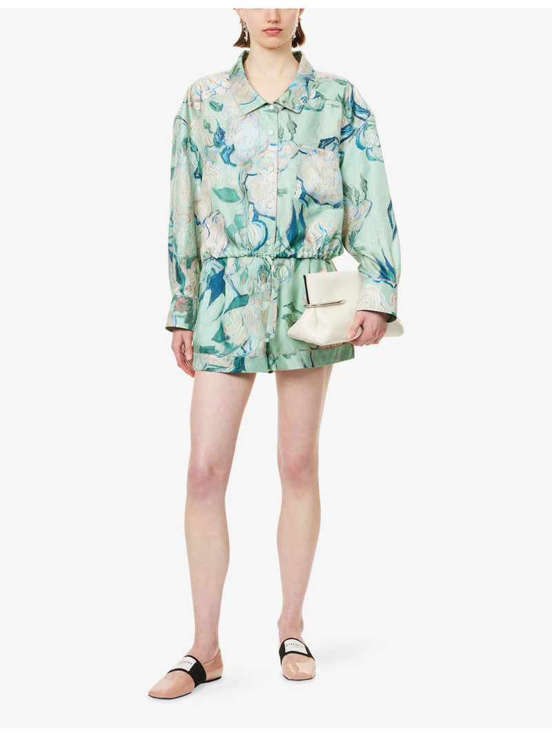 Givenchy Floral-Print Pyjama-Style Silk Shorts outlook
