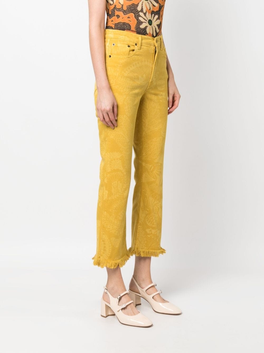 Fancy fringed cropped jeans - 3