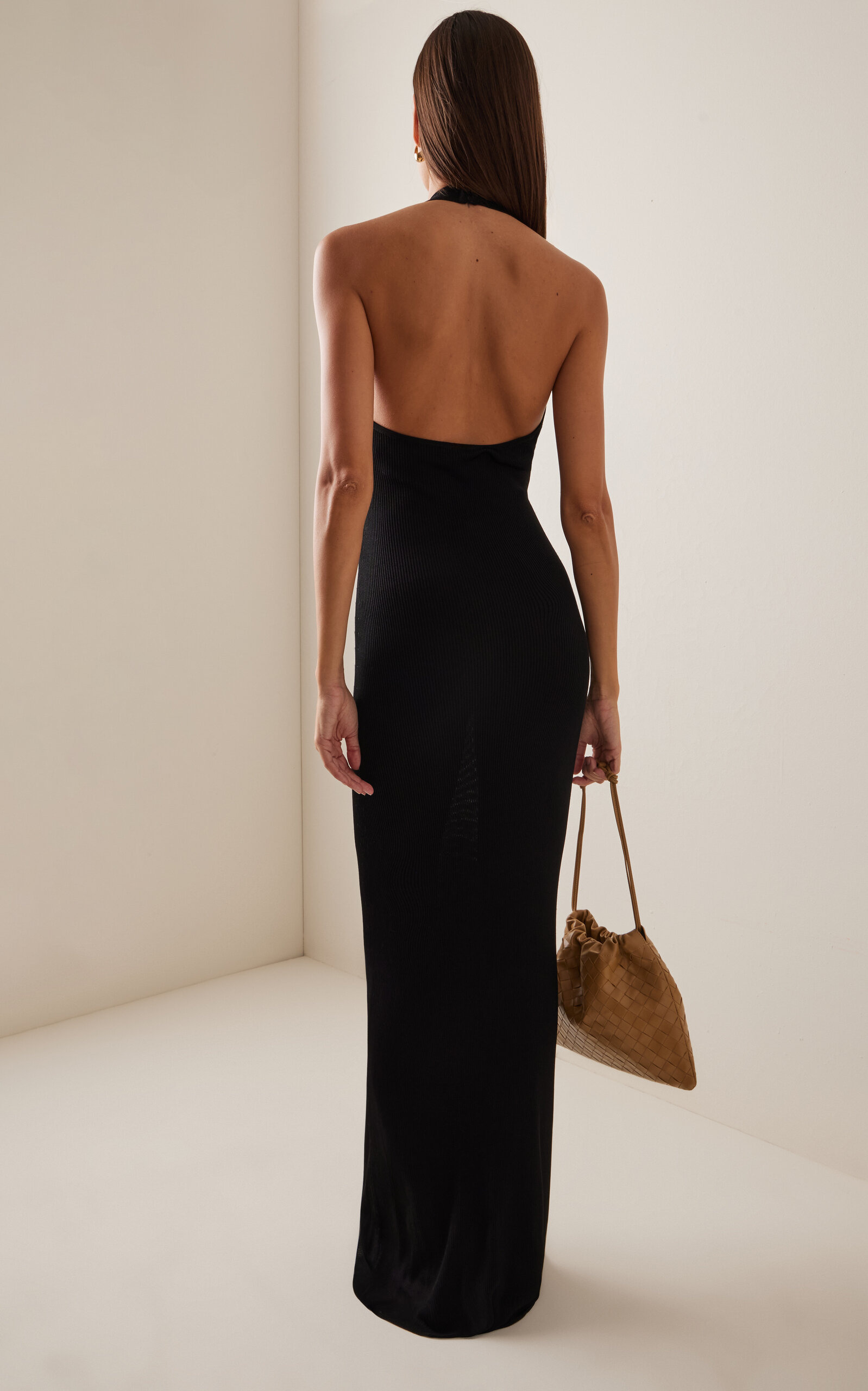 Gertrude Knit Maxi Halter Dress black - 4