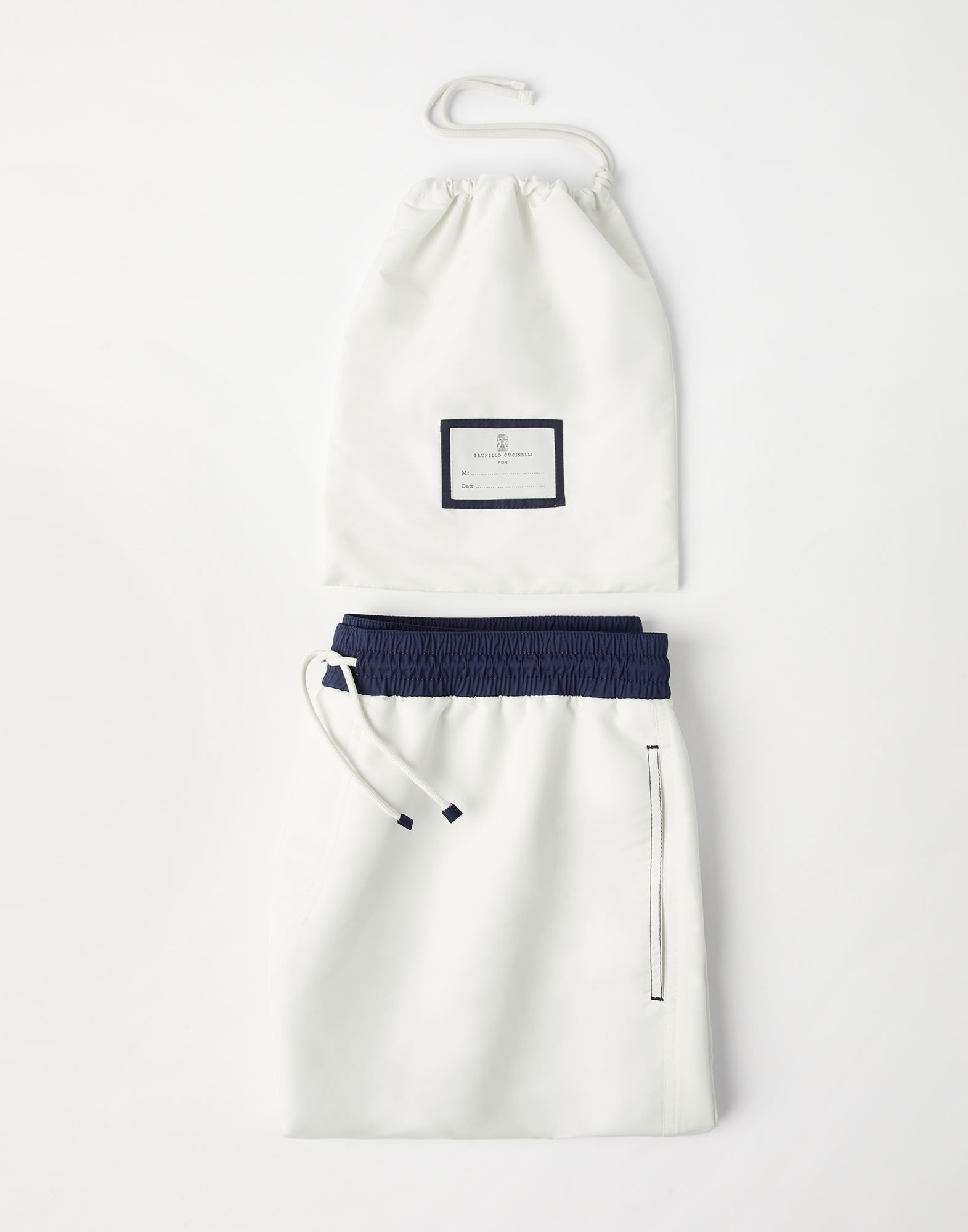 Nylon swim shorts with contrast details and print - 4