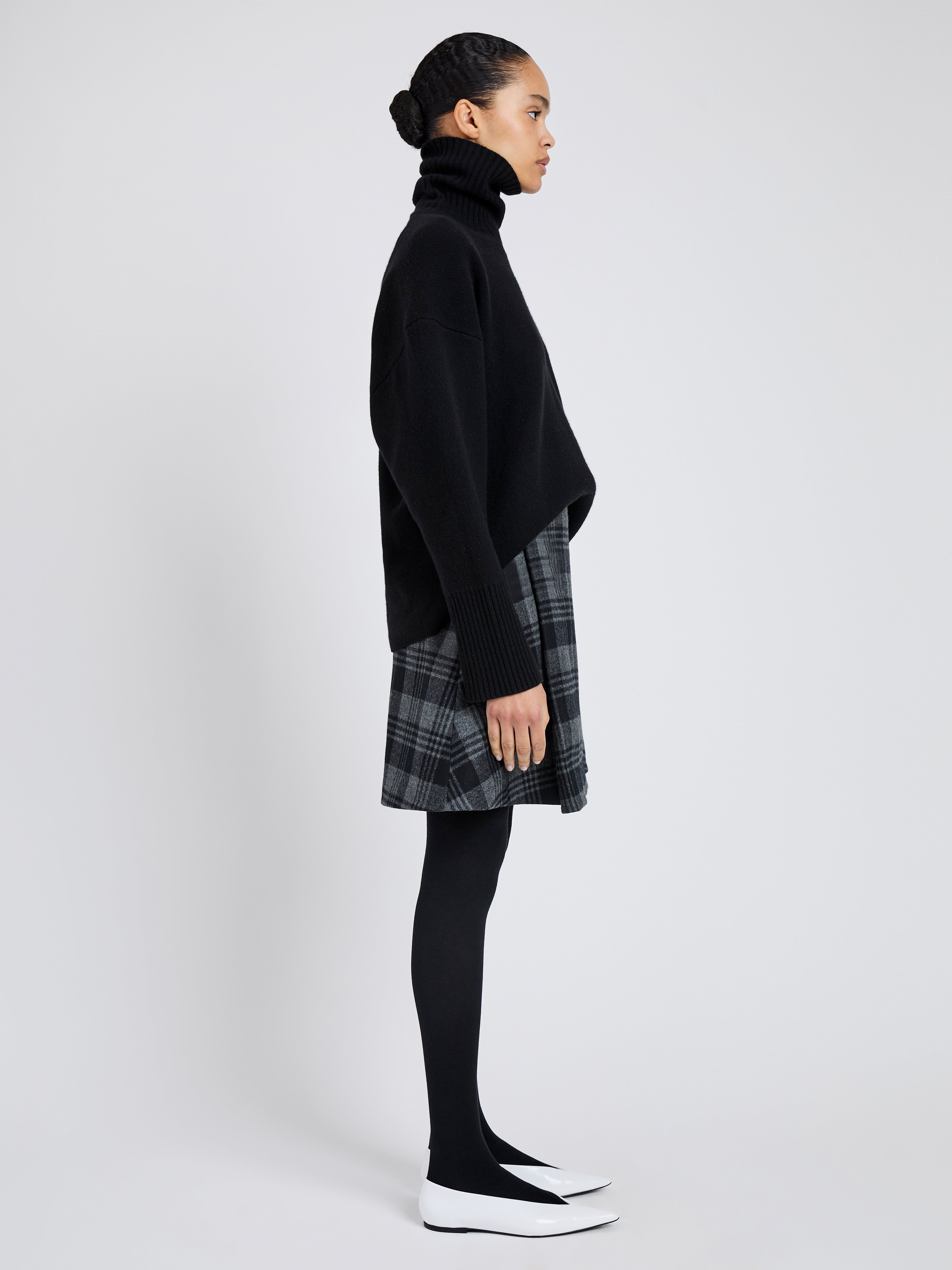 Cassia Skirt in Plaid Wool Suiting - 3