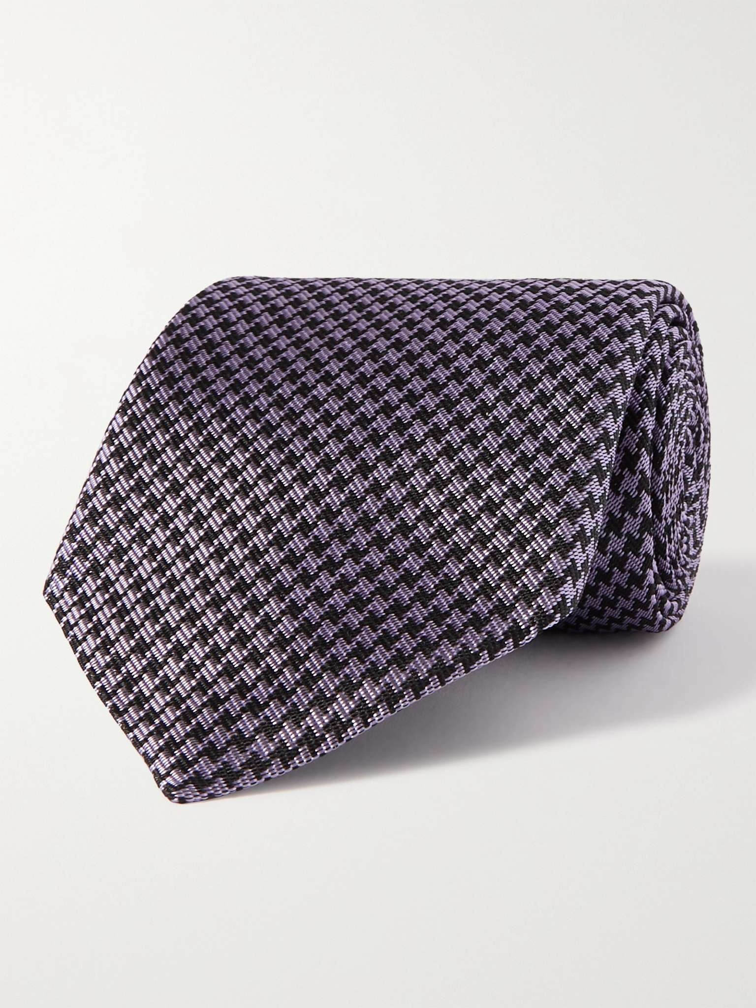 8cm Houndstooth Silk-Blend Jacquard Tie - 1