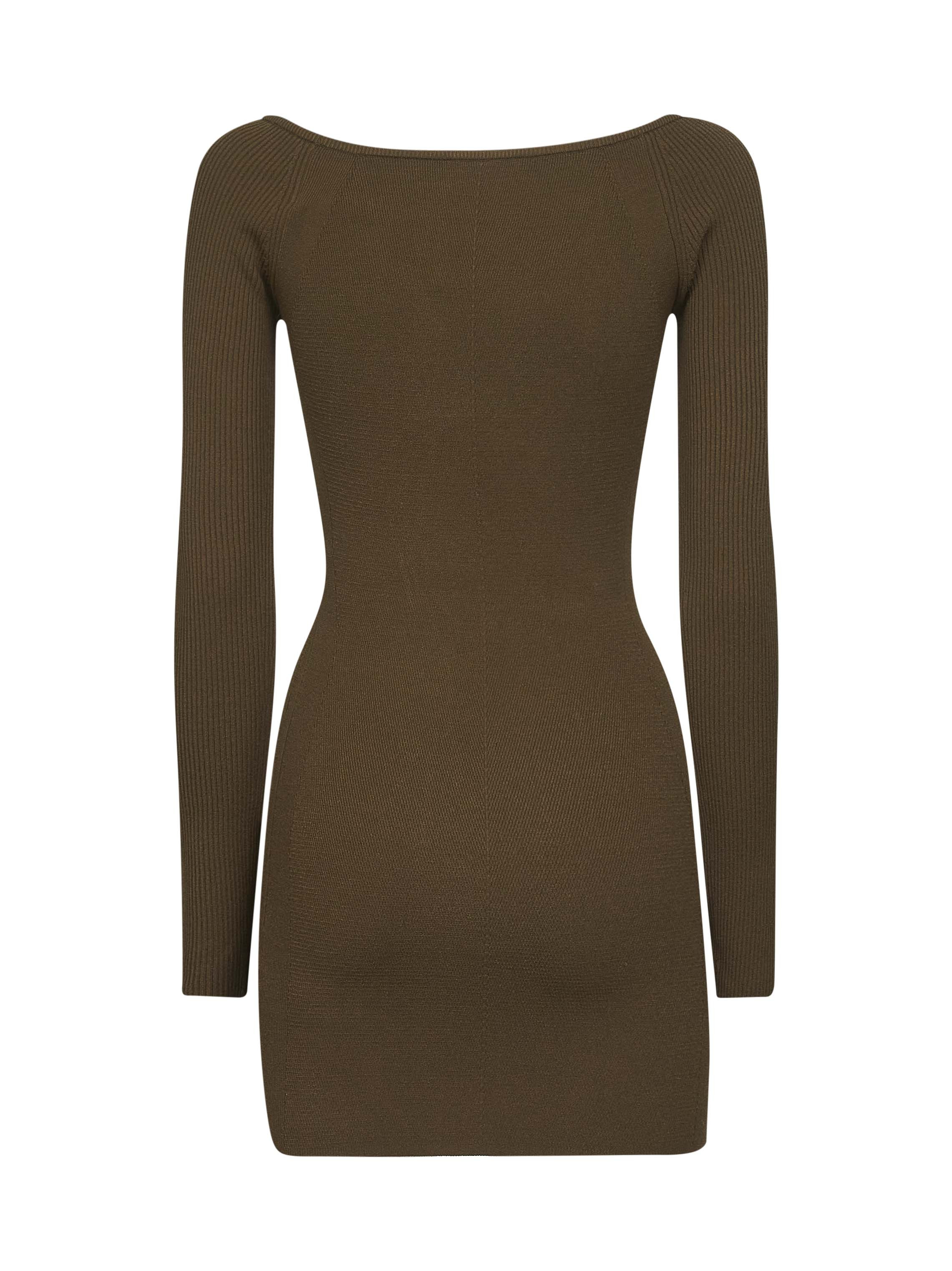 Green ribbed viscose M-Vera minidress - 2