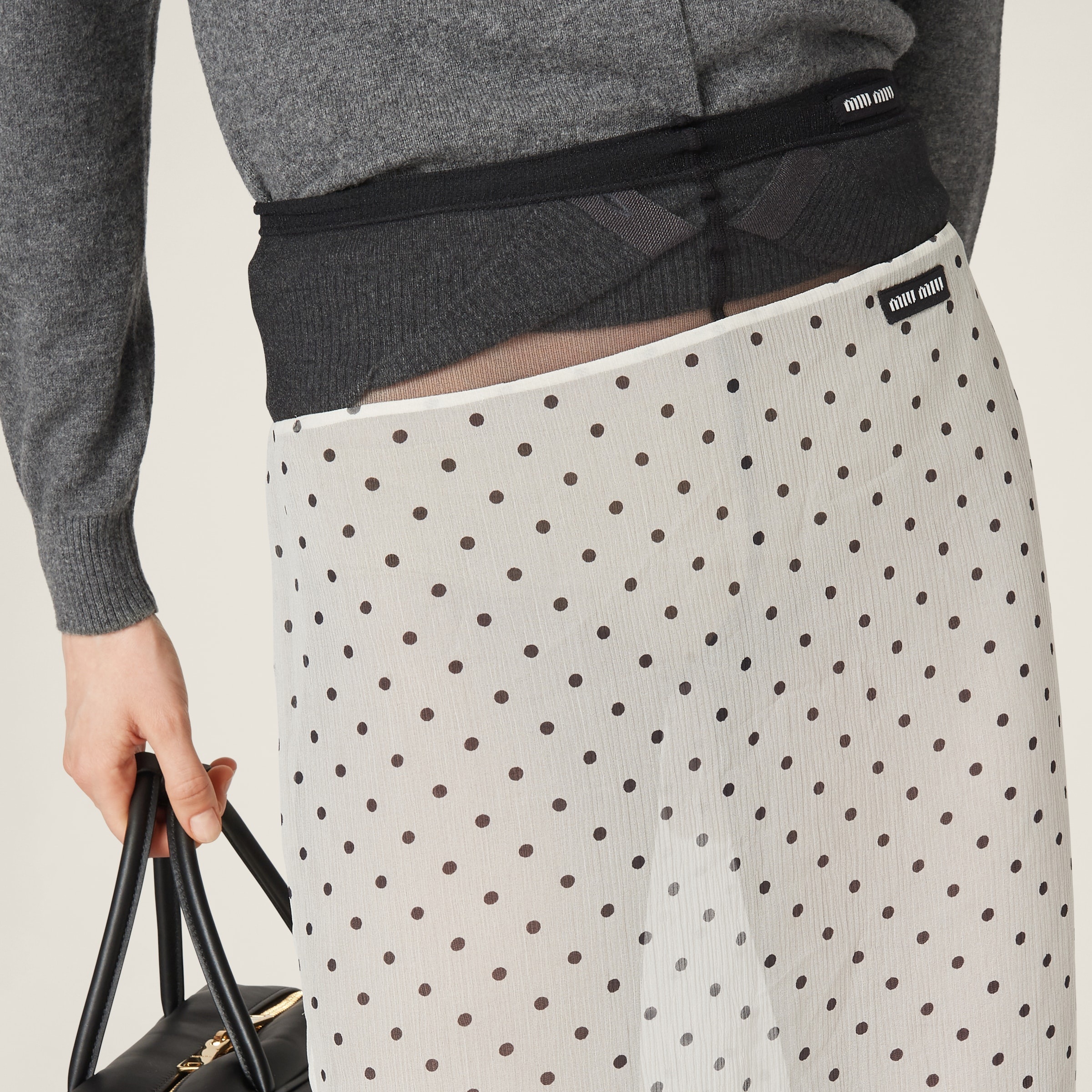 Miu Miu Polka-dot chiffon skirt | miumiu | REVERSIBLE