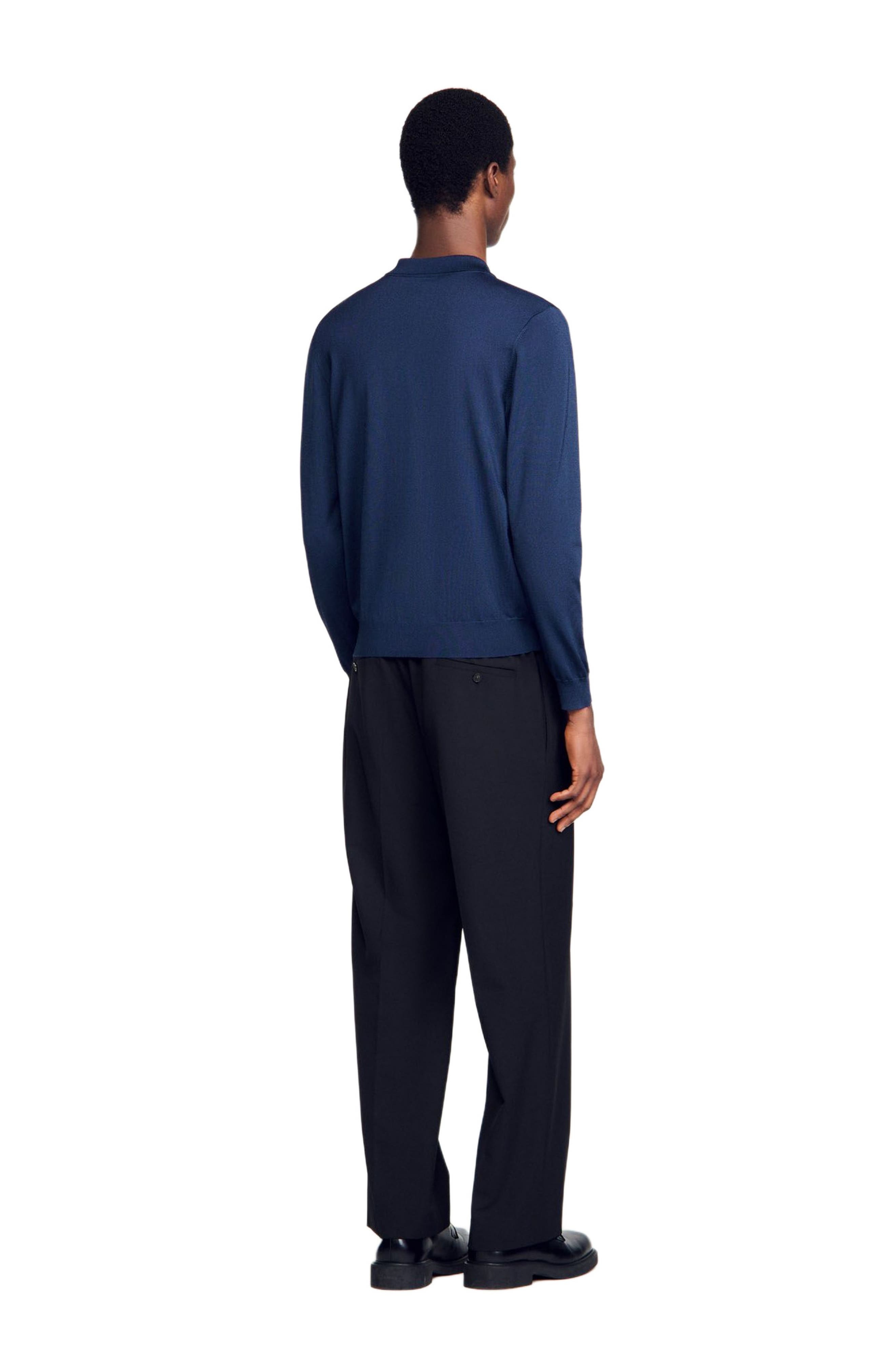 SANDRO Ribbed polo shirt in Royal Blue at Nordstrom - 2
