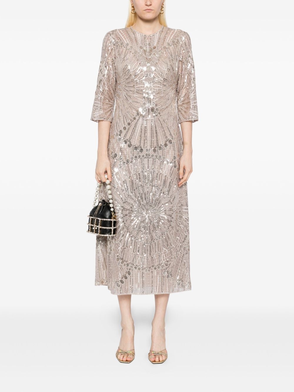 embroidered midi dress - 2