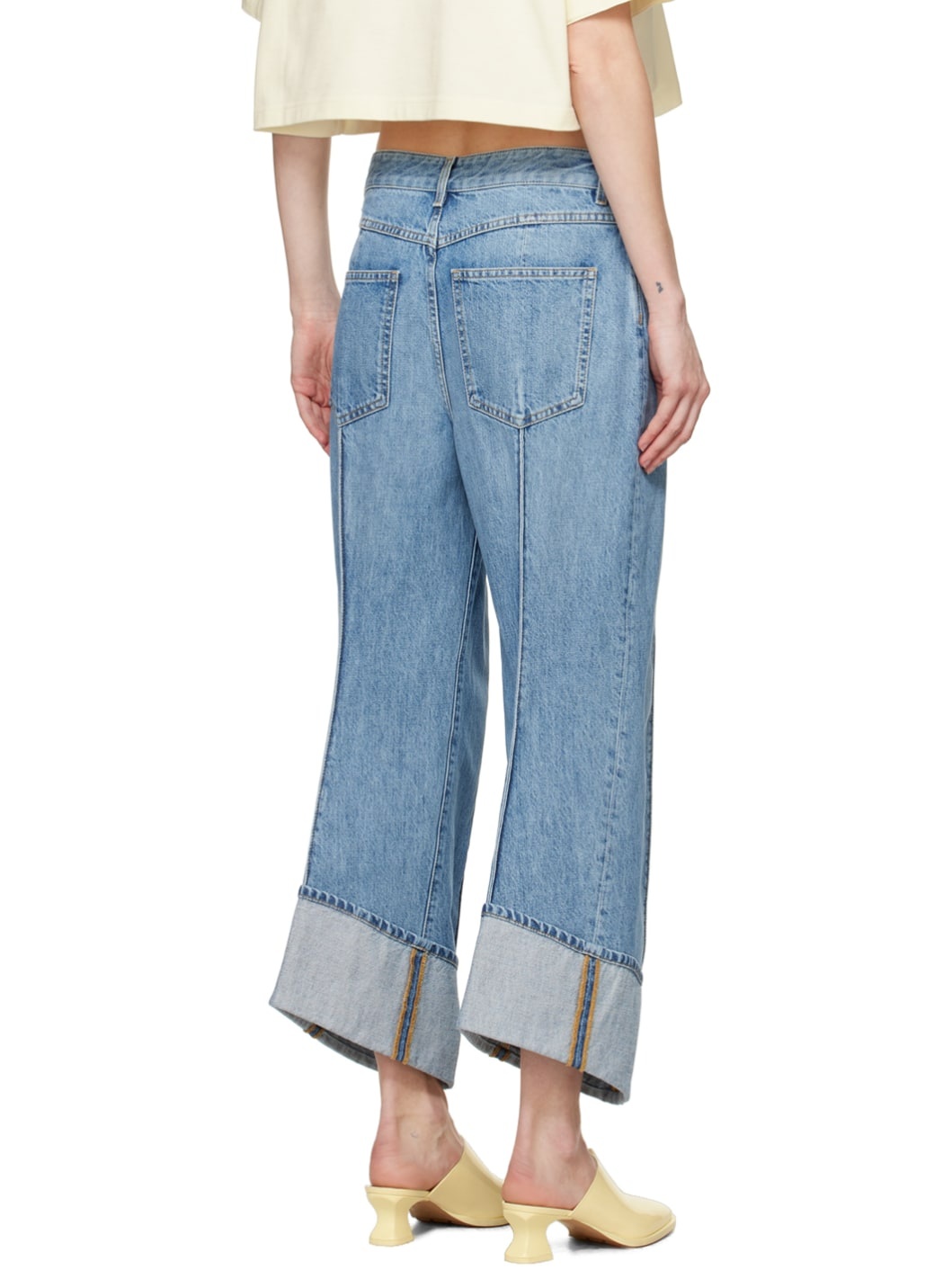 Blue Curved Jeans - 3