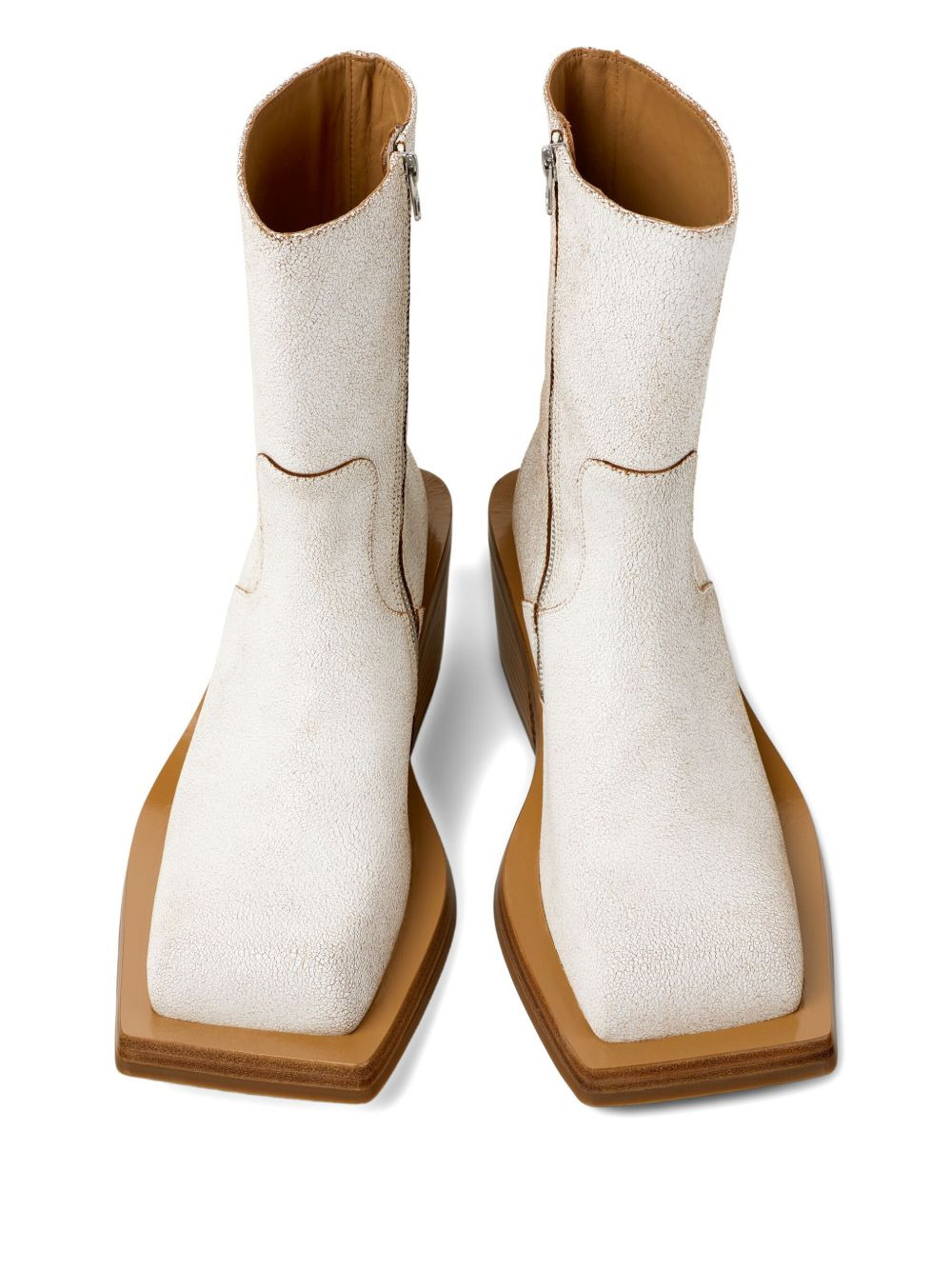 Quetal zip-front square-toe boots - 3
