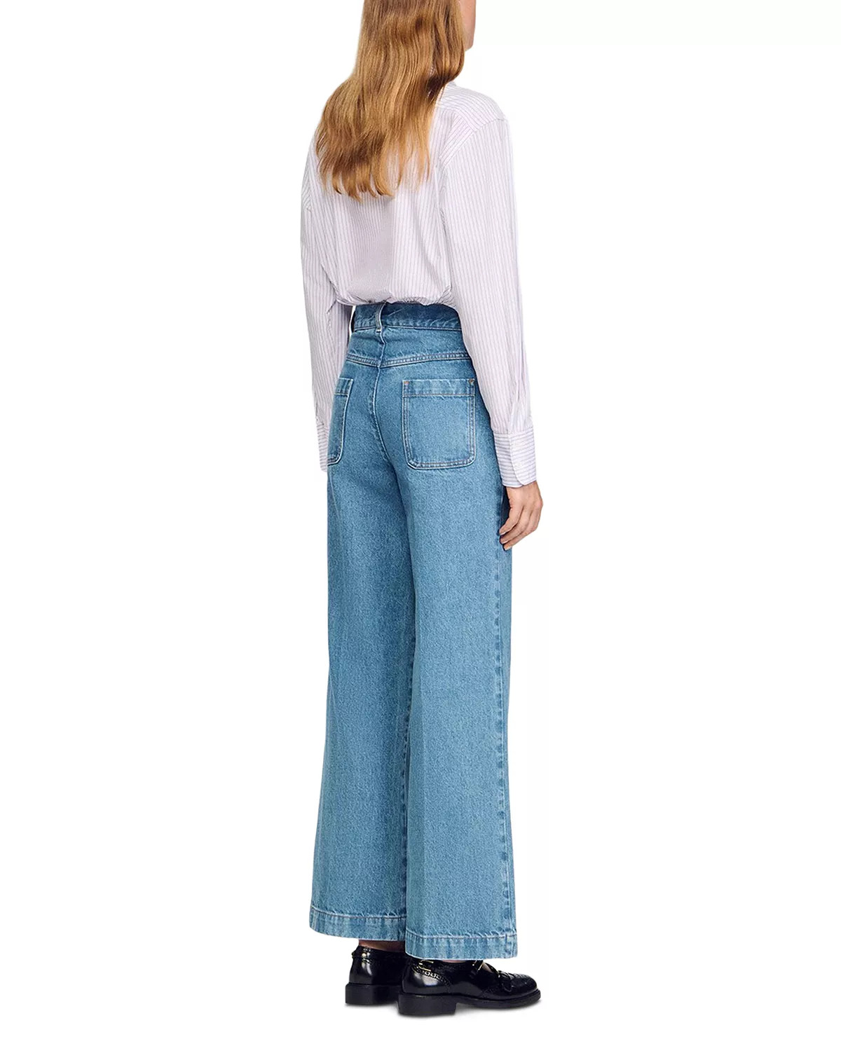 Wide Leg High Rise Jeans in Blue Jean - 3