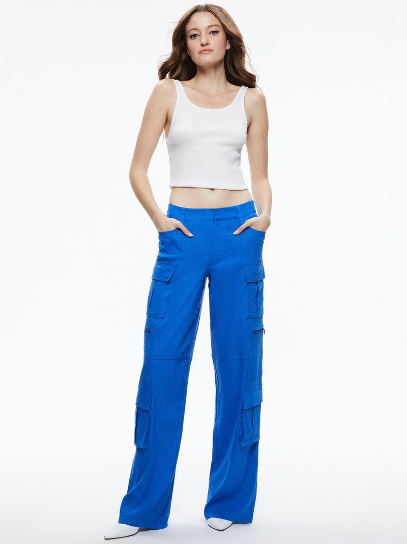 Alice + Olivia CAY BAGGY CARGO LINEN PANT outlook