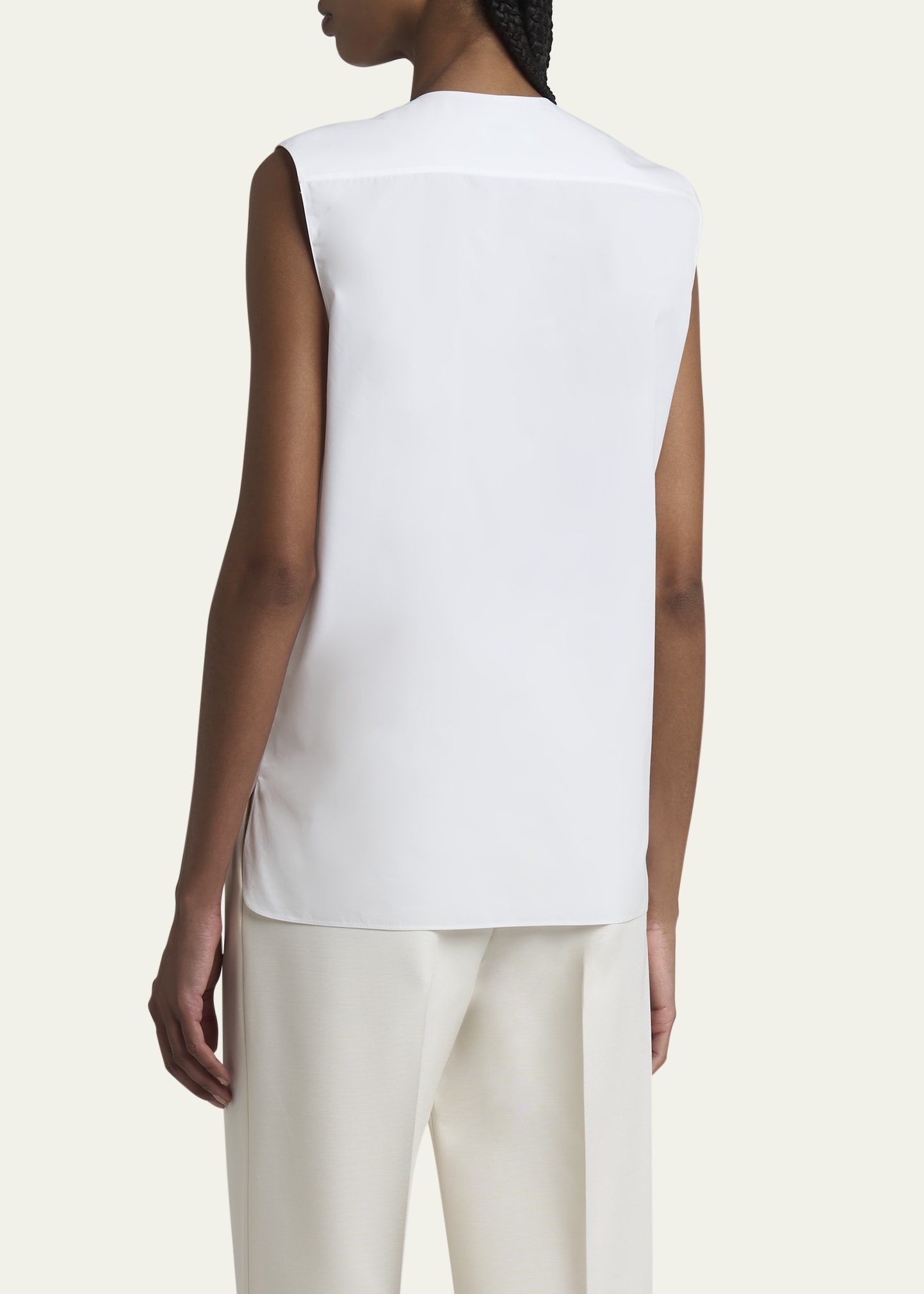 Caylee Sleeveless Poplin Tux Top - 3
