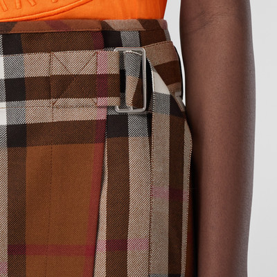 Burberry Check Wool Pleated Skirt outlook