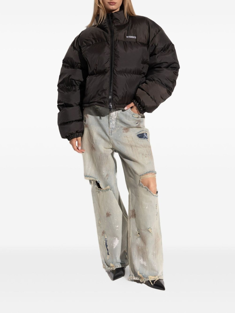 VETEMENTS logo-embroidered puffer jacket outlook