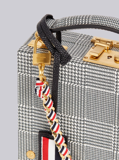 Thom Browne Black and White Pebbled Calfskin Prince of Wales Micro Attache Case outlook