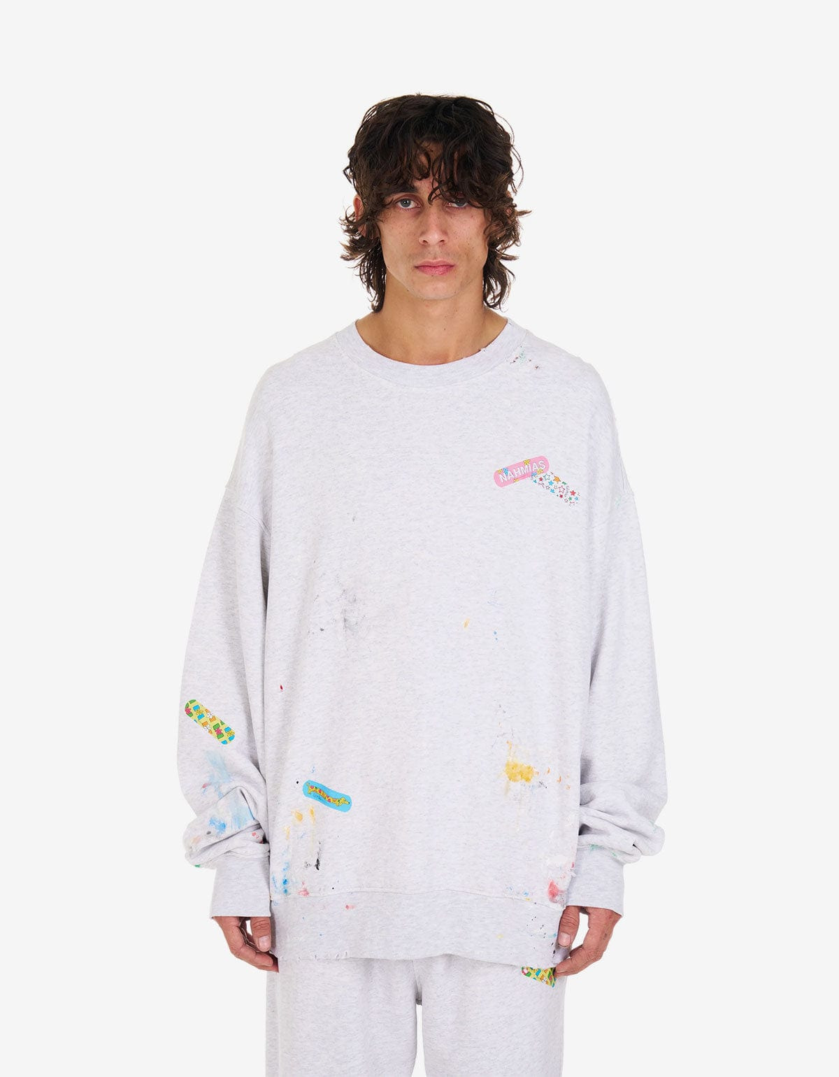 Nahmias Grey Bandaid Sweatshirt - 1