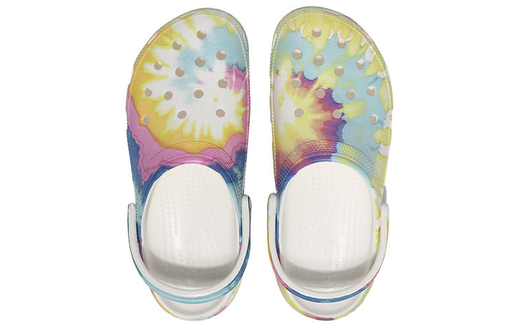 (WMNS) Crocs Classic clog clouds Tie Dye Printing Lightweight Cozy Sports Sandals Pink Blue 207151-9 - 5