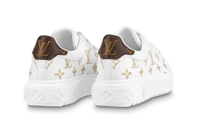 (WMNS) LOUIS VUITTON Time Out Sneakers 'White with Gold Monogram' 1A9HAV - 4