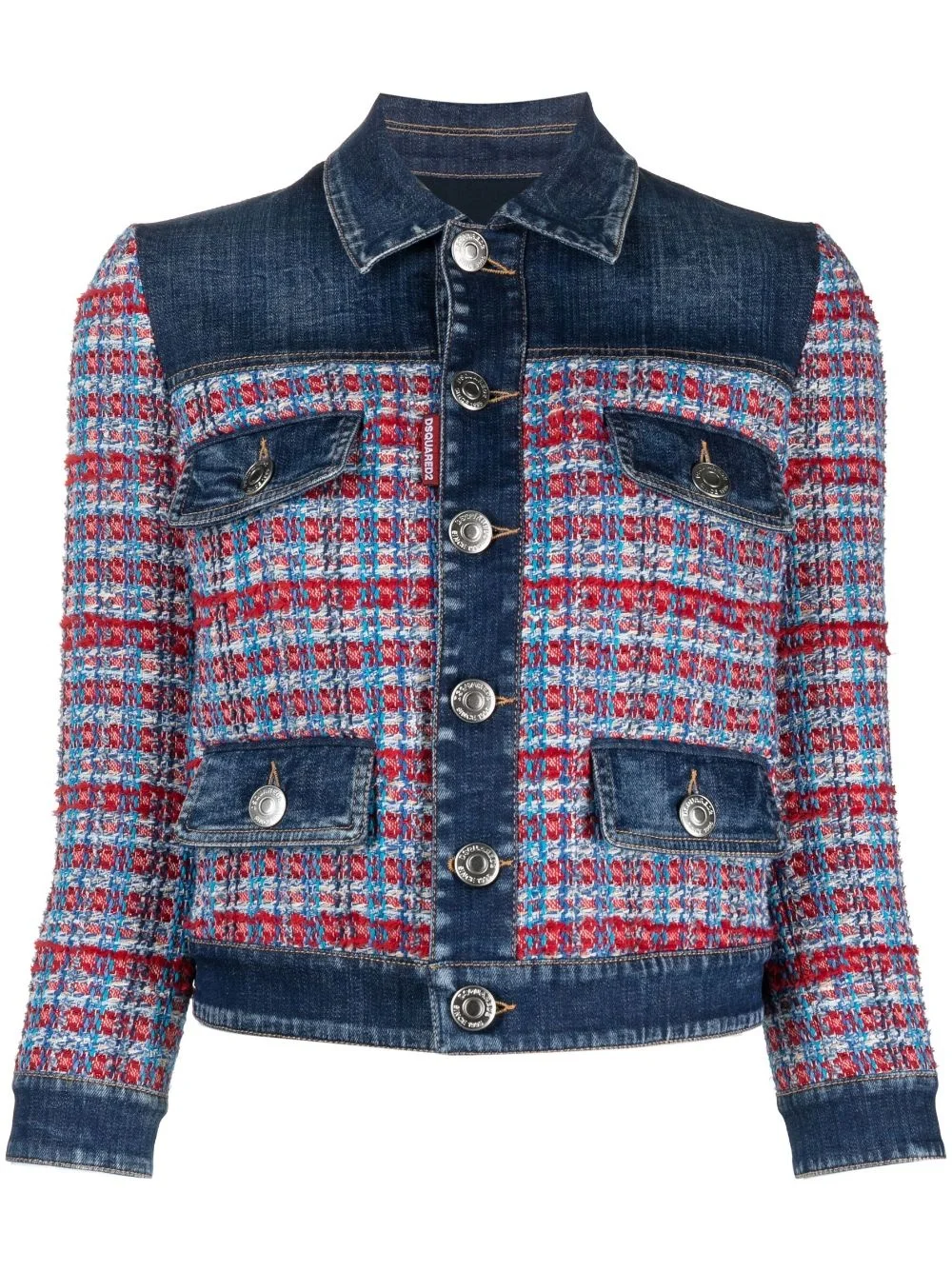 panelled denim jacket - 1