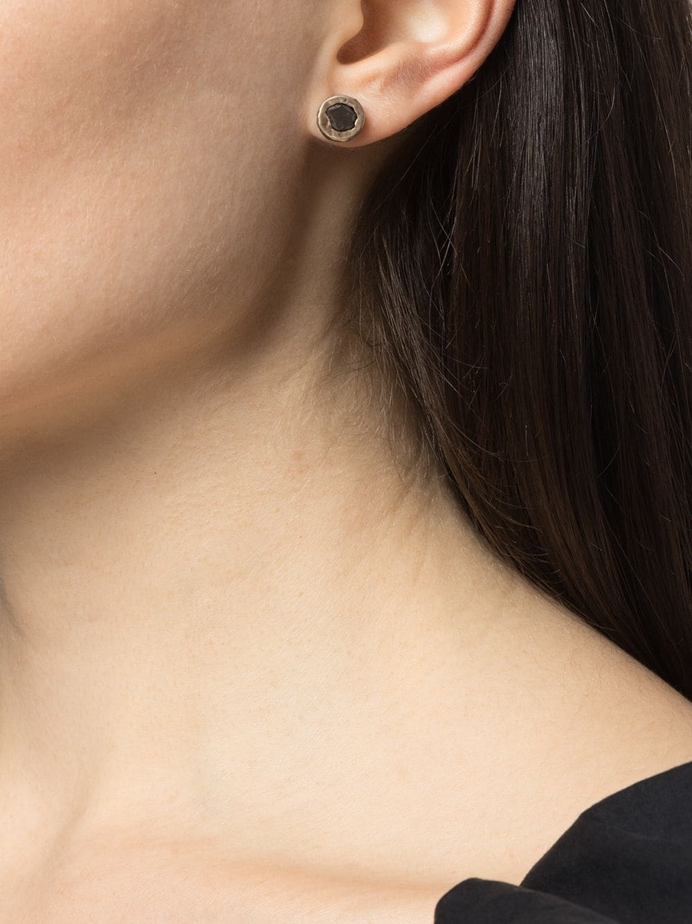 diamond-encrusted single stud earring - 2