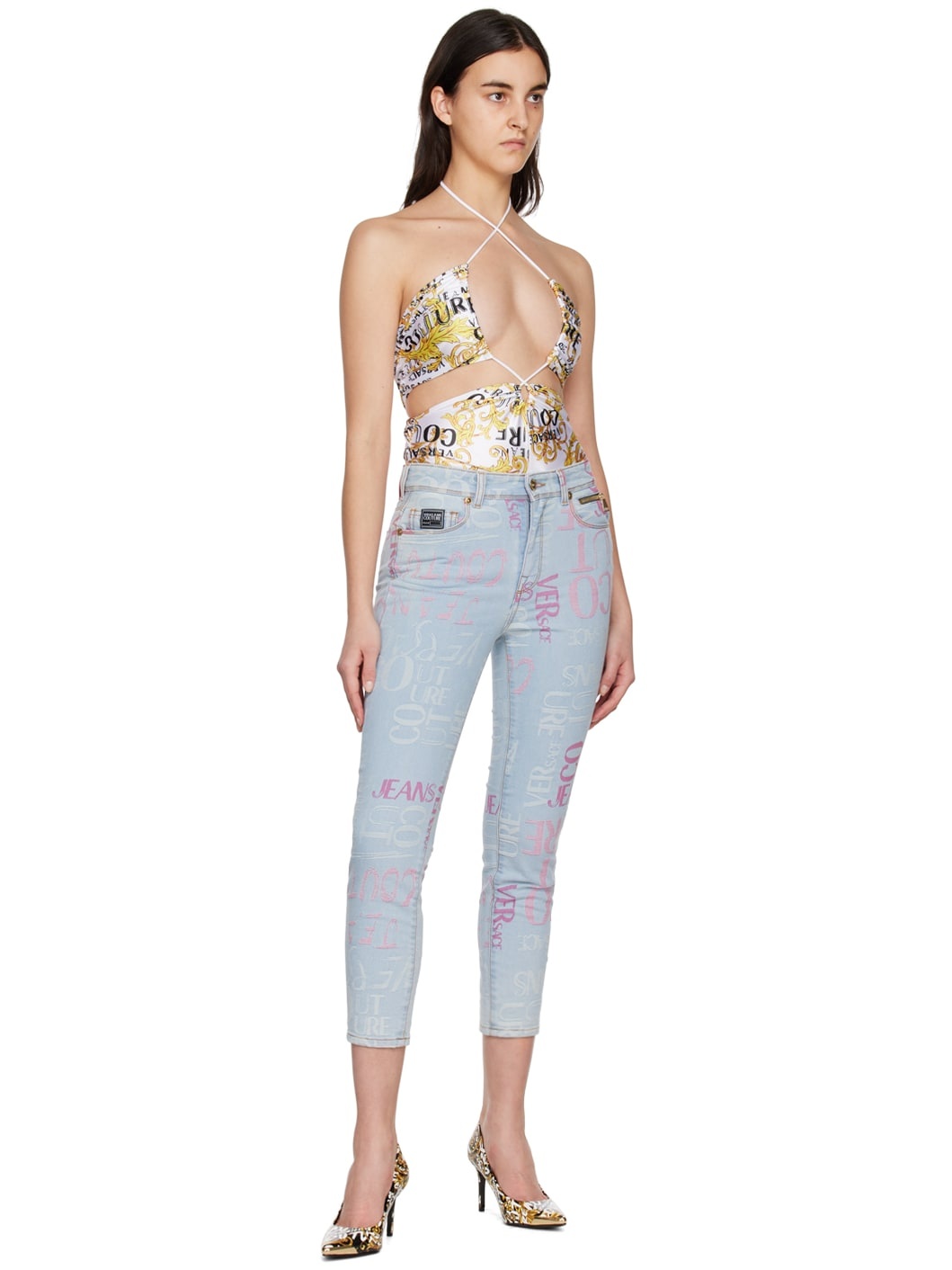 Indigo Jacquard Jeans - 4