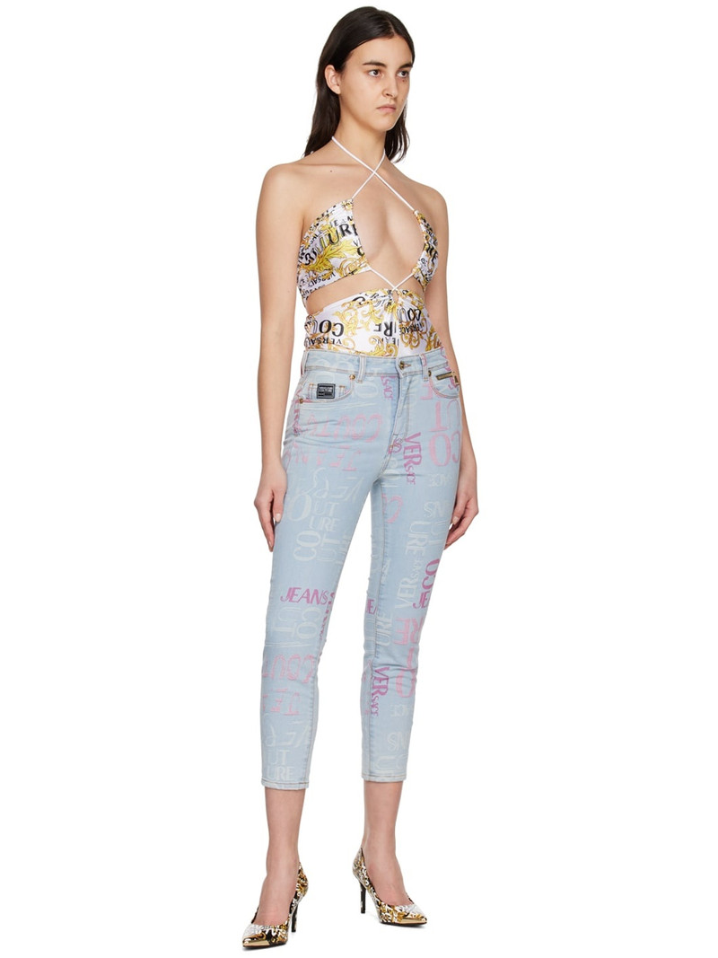VERSACE JEANS COUTURE Indigo Jacquard Jeans outlook