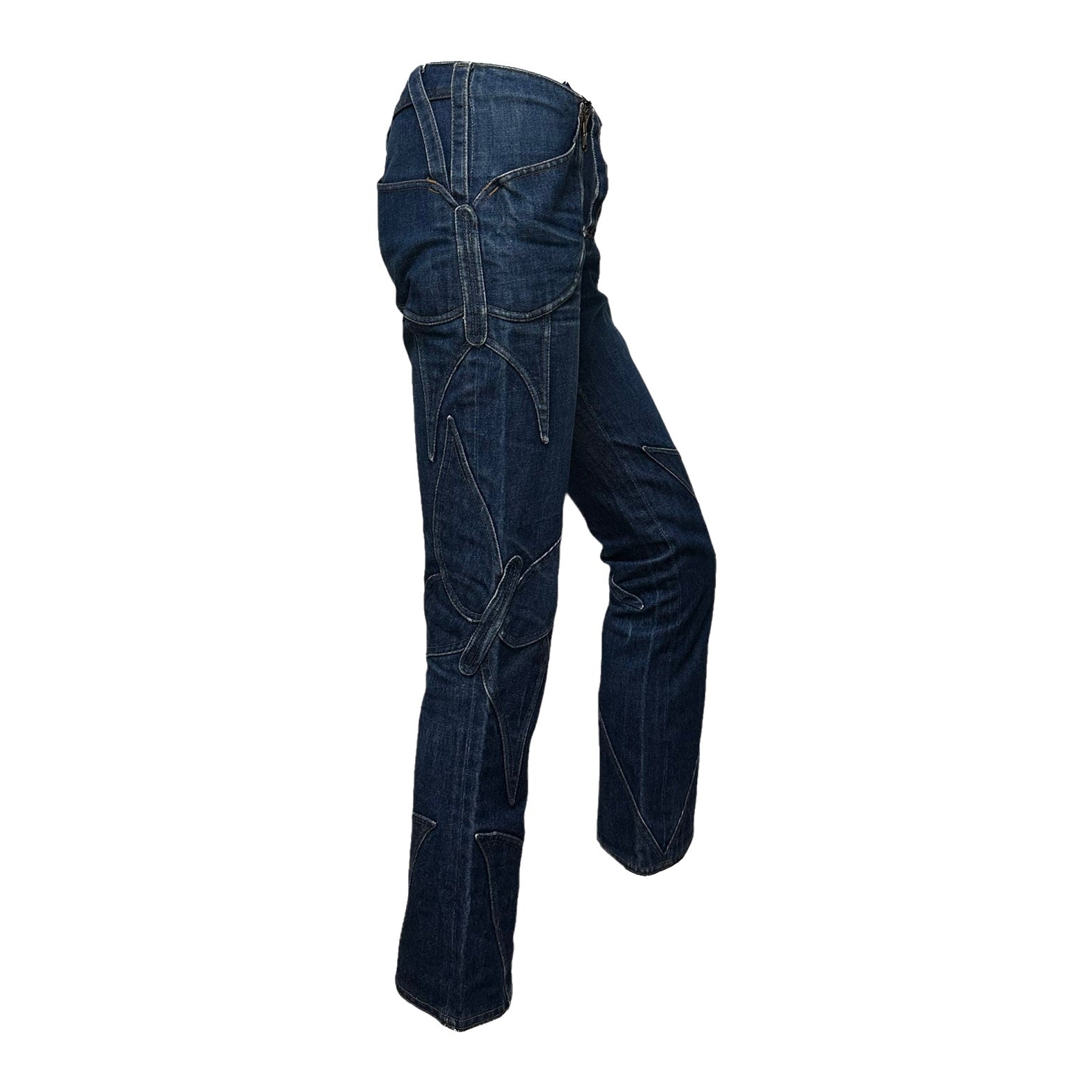 DOLCE&GABBANA Spring Summer 2002 Butterfly Patchwork Denim Pants - 3