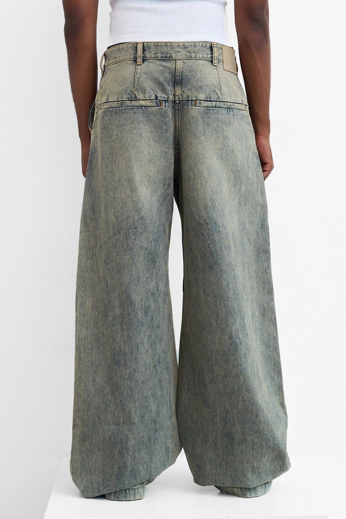 Entire Studios Washed Denim Jeans Surface Wave - 6
