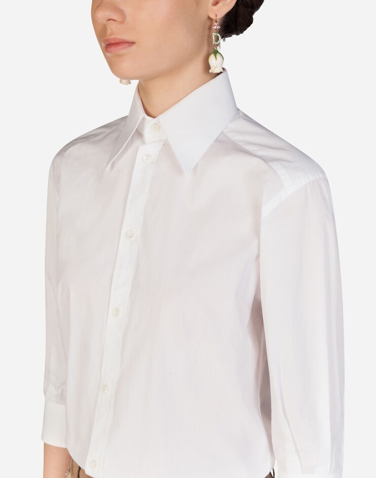 Poplin shirt with mother-of-pearl buttons - 4