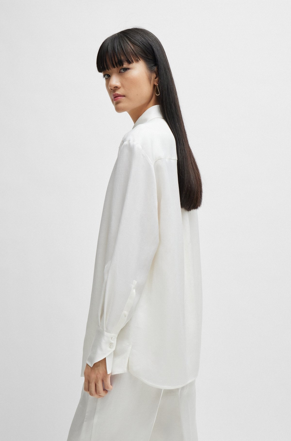 LONG-SLEEVED BLOUSE WITH LADDER-LACE TRIM - 6