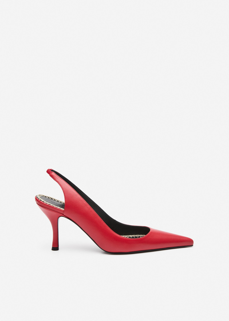 Low slingback pumps in red leather 1