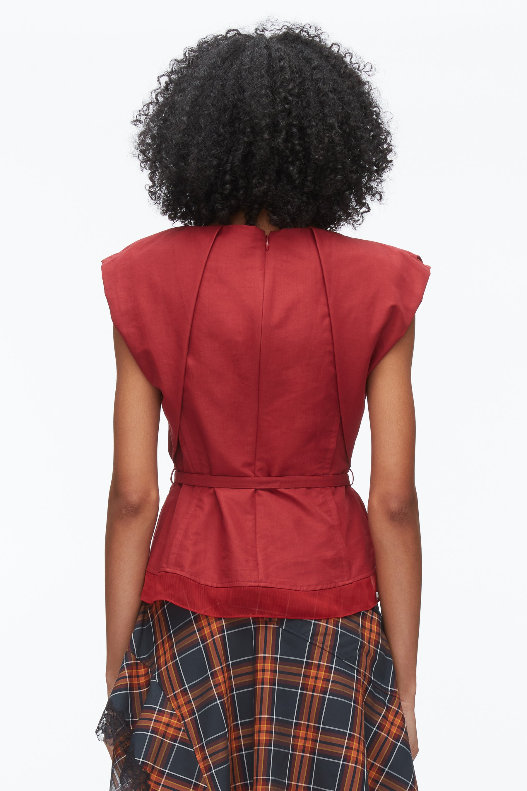 Draped Bow Belted Shell Top - 5