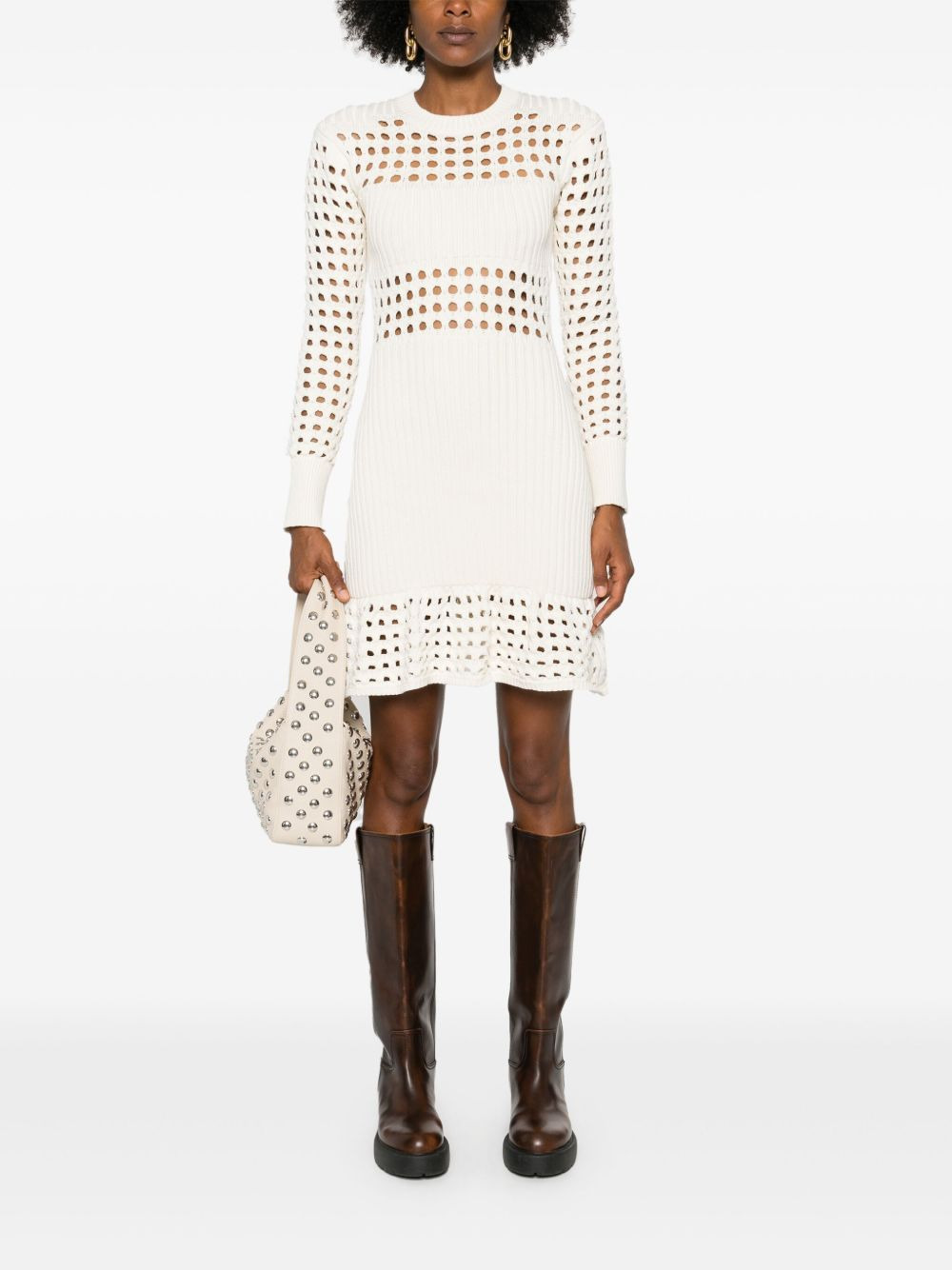 knitted mesh minidress - 2